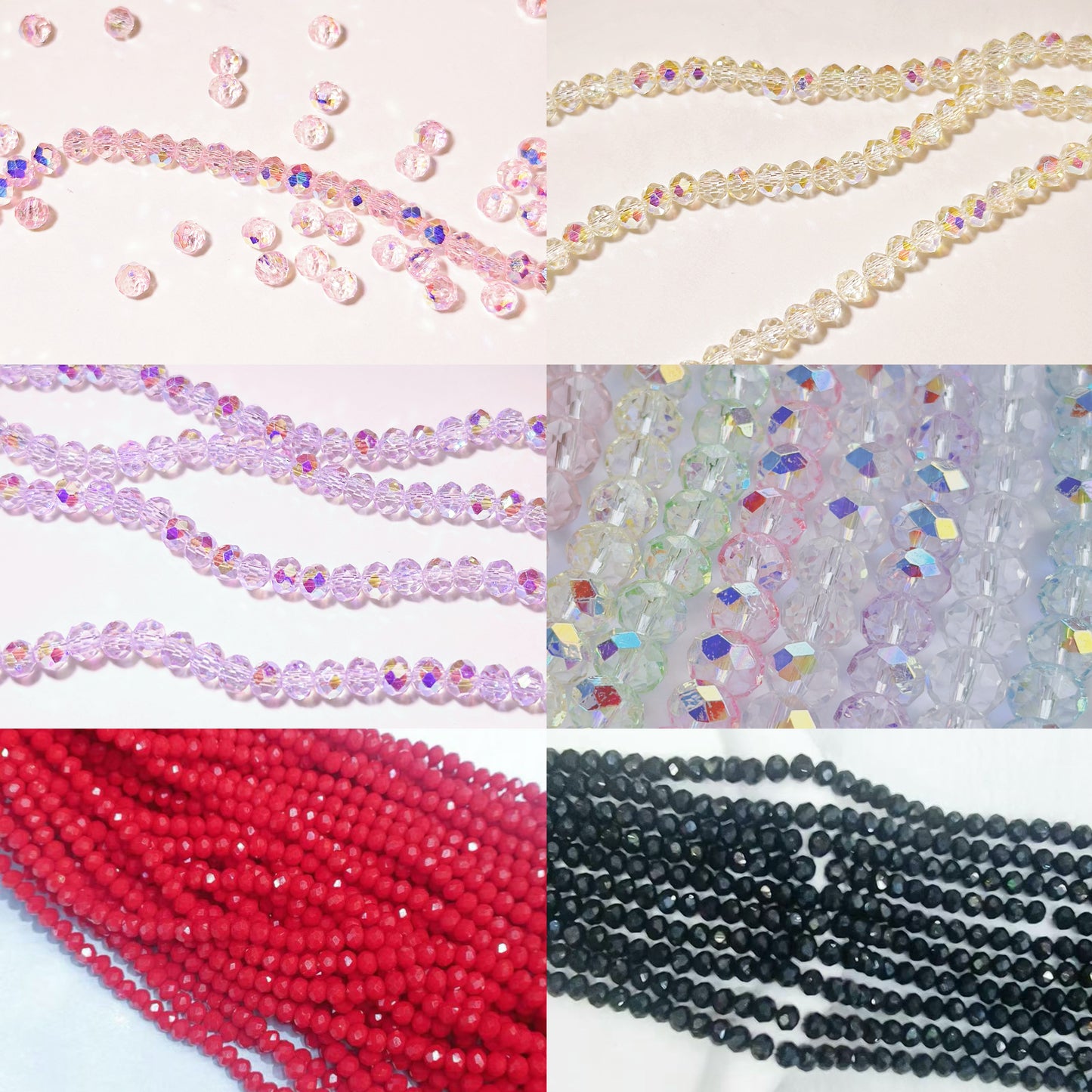 <福袋ペア> 1本-キラキラビーズ 4-6mmの福袋&多色&多種類&配信中で開封