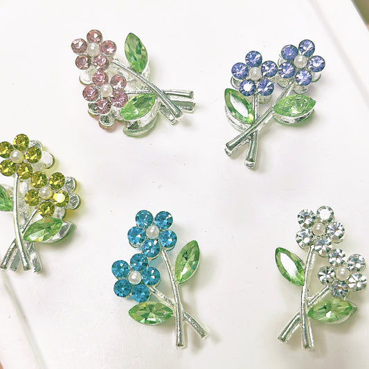 05-12 新作【P006】花- 合金＋両面ピカピカジルコニア＋銅 高品質 -パーッ