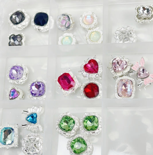 【Live開封】多孔パーツ-1袋3個-キラキラパーツ マイクカラー【願いの色+1、ペア+1】