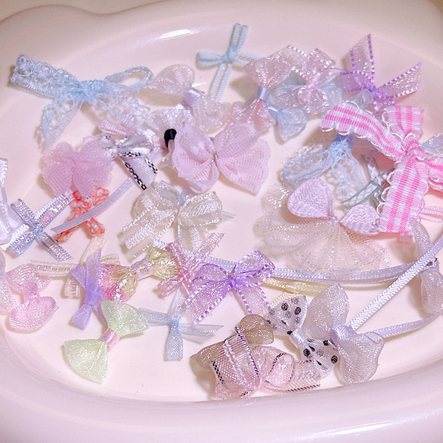 06-09 新作 - 【P0057】高品質-夢幻レース手作りのリボン-パーツ