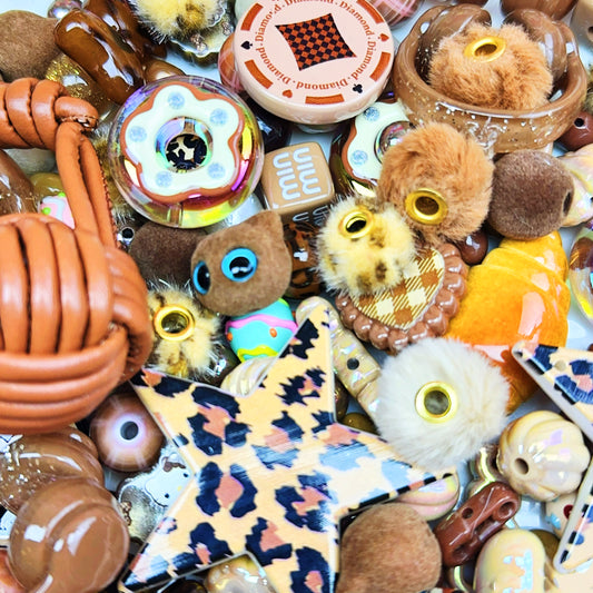 10-19 新作<福袋00216>茶色の秋冬ビーズ 福袋＆多種類&配信中で開封