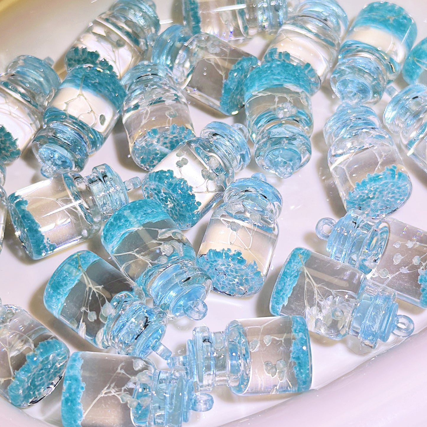 06-09 新作 - 【P0059】永生花小さな瓶夜光10個-ビーズ