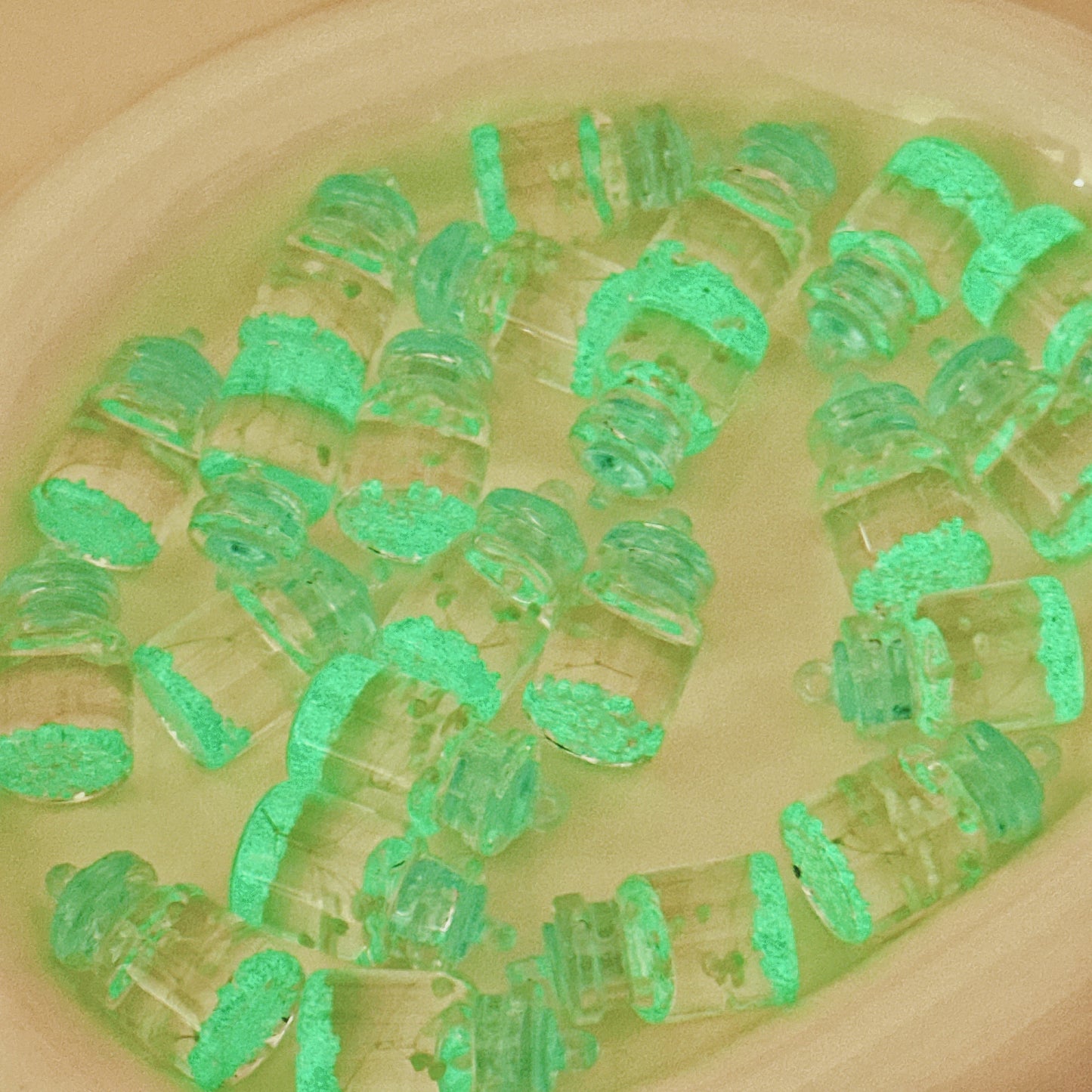 06-09 新作 - 【P0059】永生花小さな瓶夜光10個-ビーズ