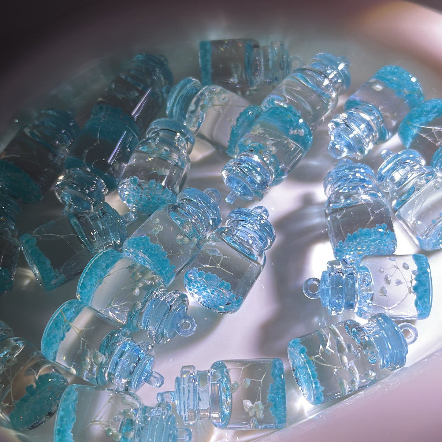 06-09 新作 - 【P0059】永生花小さな瓶夜光10個-ビーズ