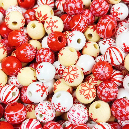 11-08 新作 - 【P0185】Xmasの木製ビーズ-ビーズ