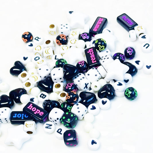 11-20 新作 - 【P0207】黒白の小さなビーズ-ビーズ