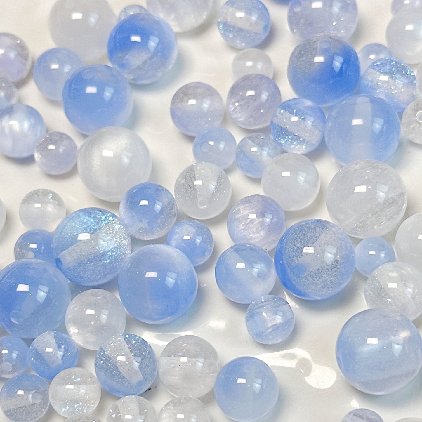 12-01 新作 - 【P0210】樹脂レジン-大きい小さなビーズ-樹脂レジンビーズ”