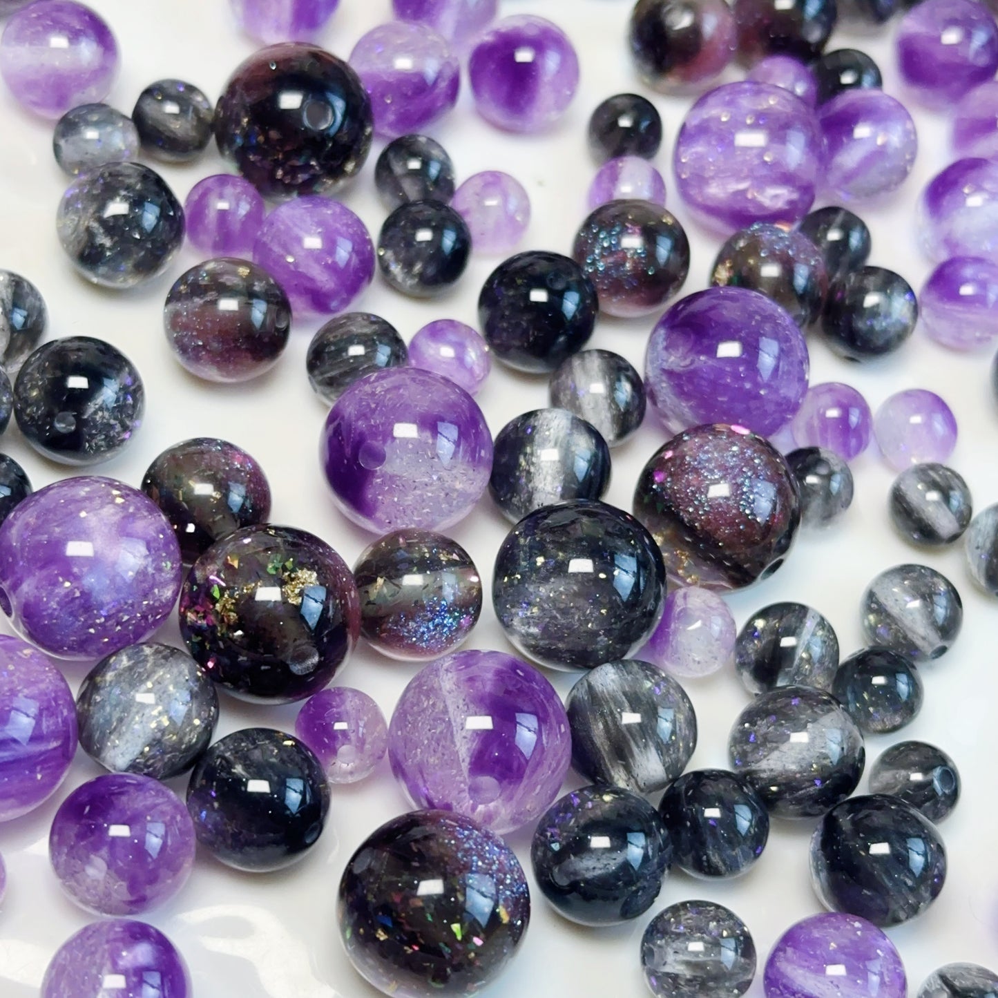 12-01 新作 - 【P0210】樹脂レジン-大きい小さなビーズ-樹脂レジンビーズ”