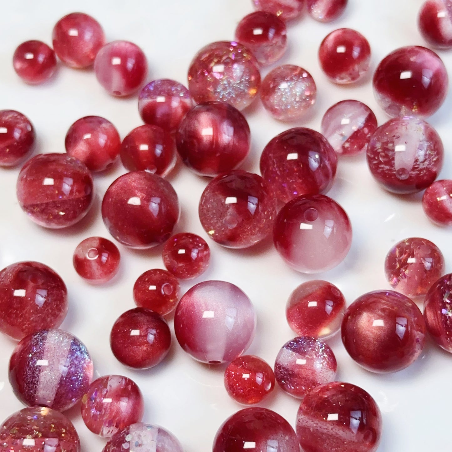 12-01 新作 - 【P0210】樹脂レジン-大きい小さなビーズ-樹脂レジンビーズ”