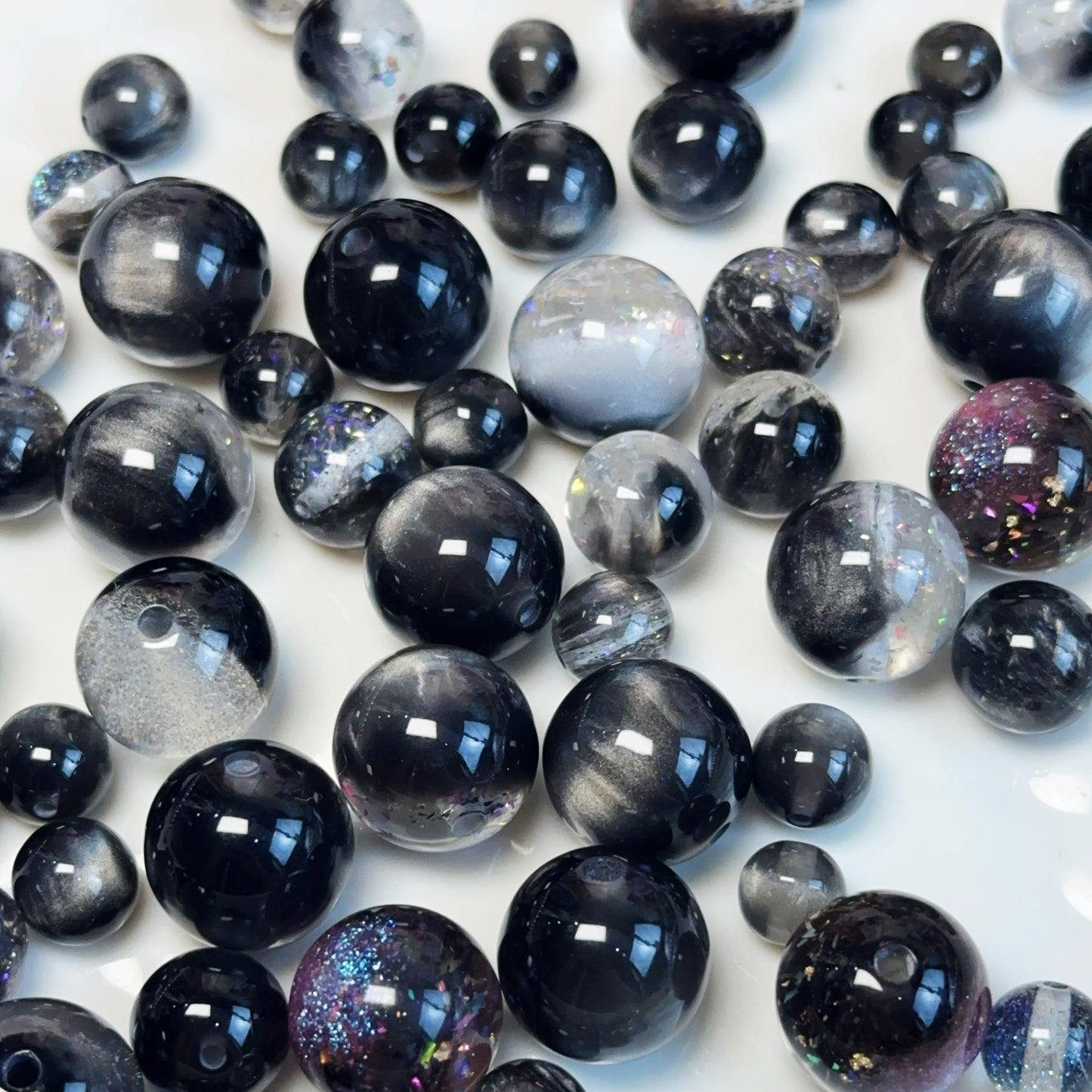 12-01 新作 - 【P0210】樹脂レジン-大きい小さなビーズ-樹脂レジンビーズ”