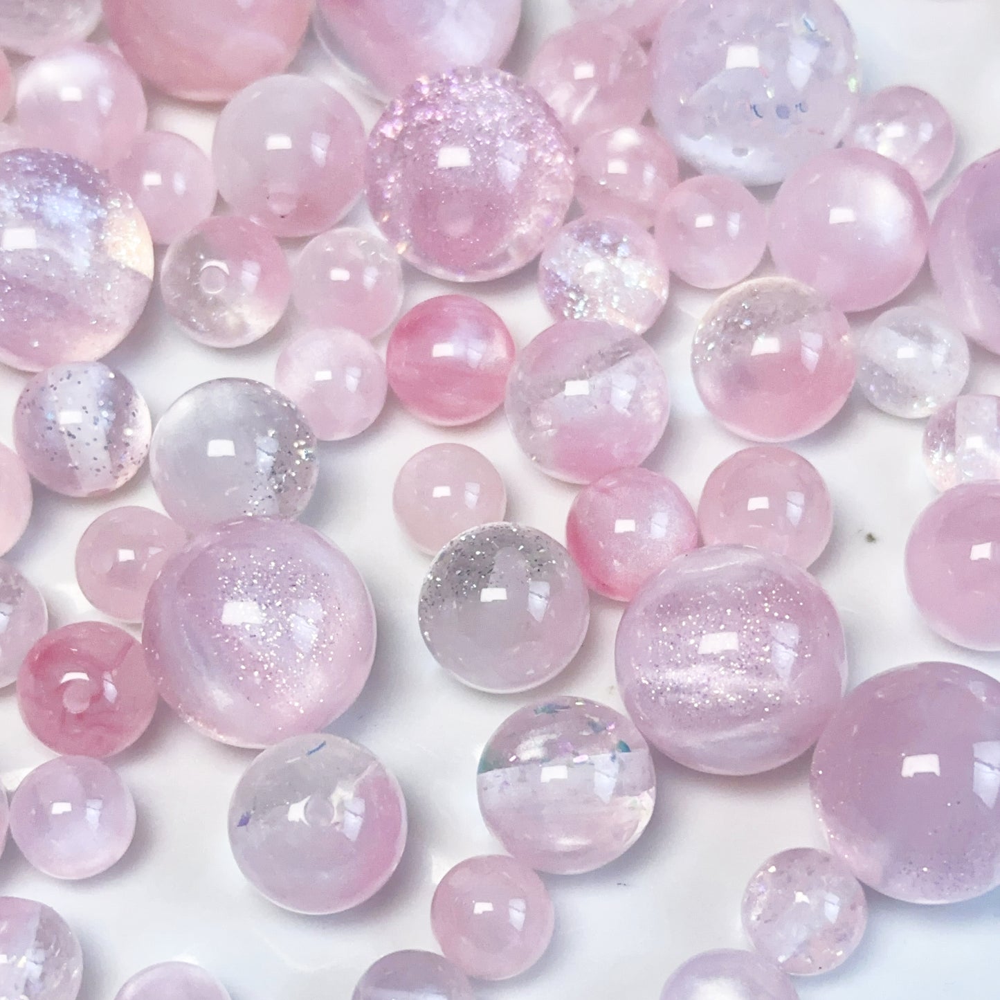 12-01 新作 - 【P0210】樹脂レジン-大きい小さなビーズ-樹脂レジンビーズ”