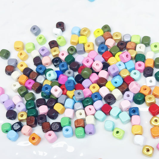 09-20 新作 - 【P0154】木質_角型の小さなビーズ-ビーズ