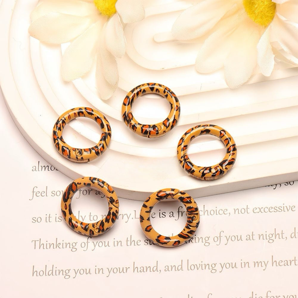 10-07 新作 - 【P0168】ヒョウ柄カラビナ-パーツ